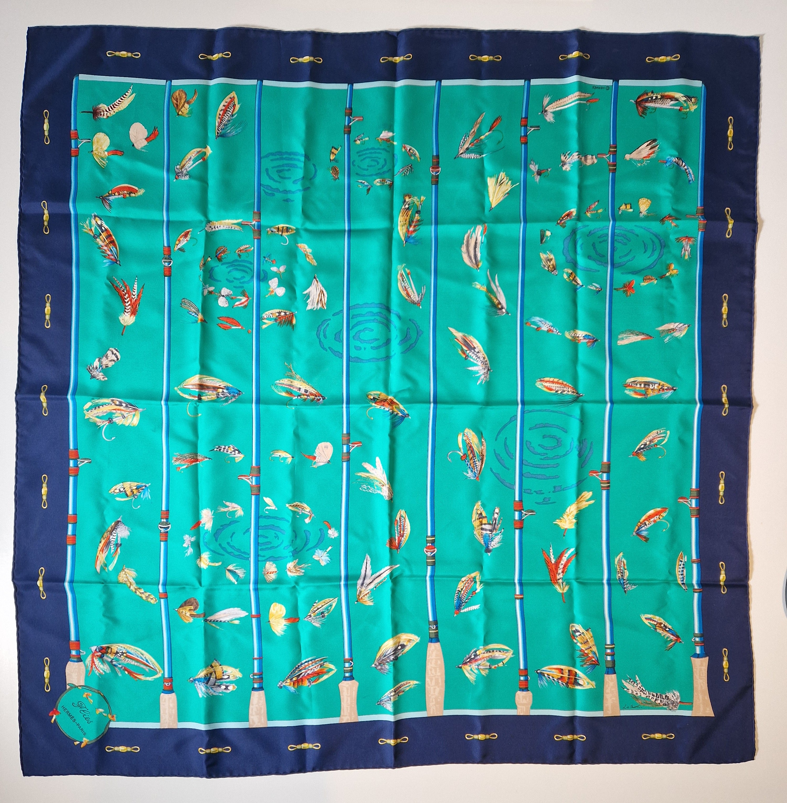 Hermés Scarf carre 90 "Flies"