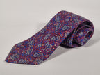 Hermés silk tie, purple and blue rosettes 7170 FA