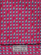 Hermés silk tie cerise equestrian pattern 605813 IA