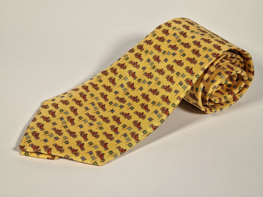 Salvatore Ferragamo tie "Formula cars"