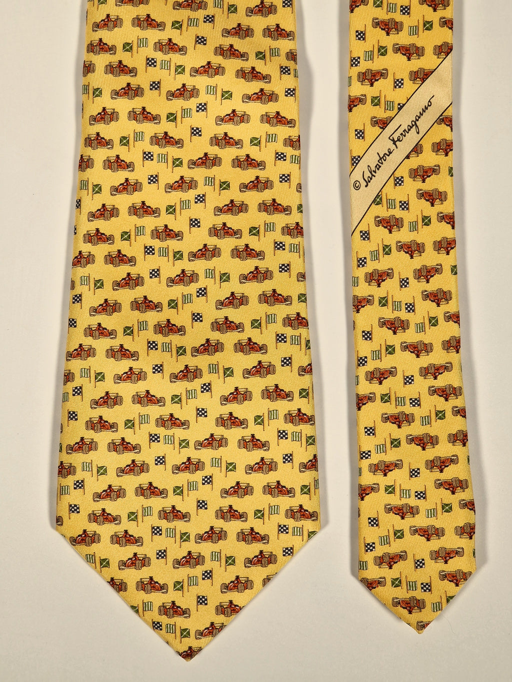 Salvatore Ferragamo tie "Formula cars"