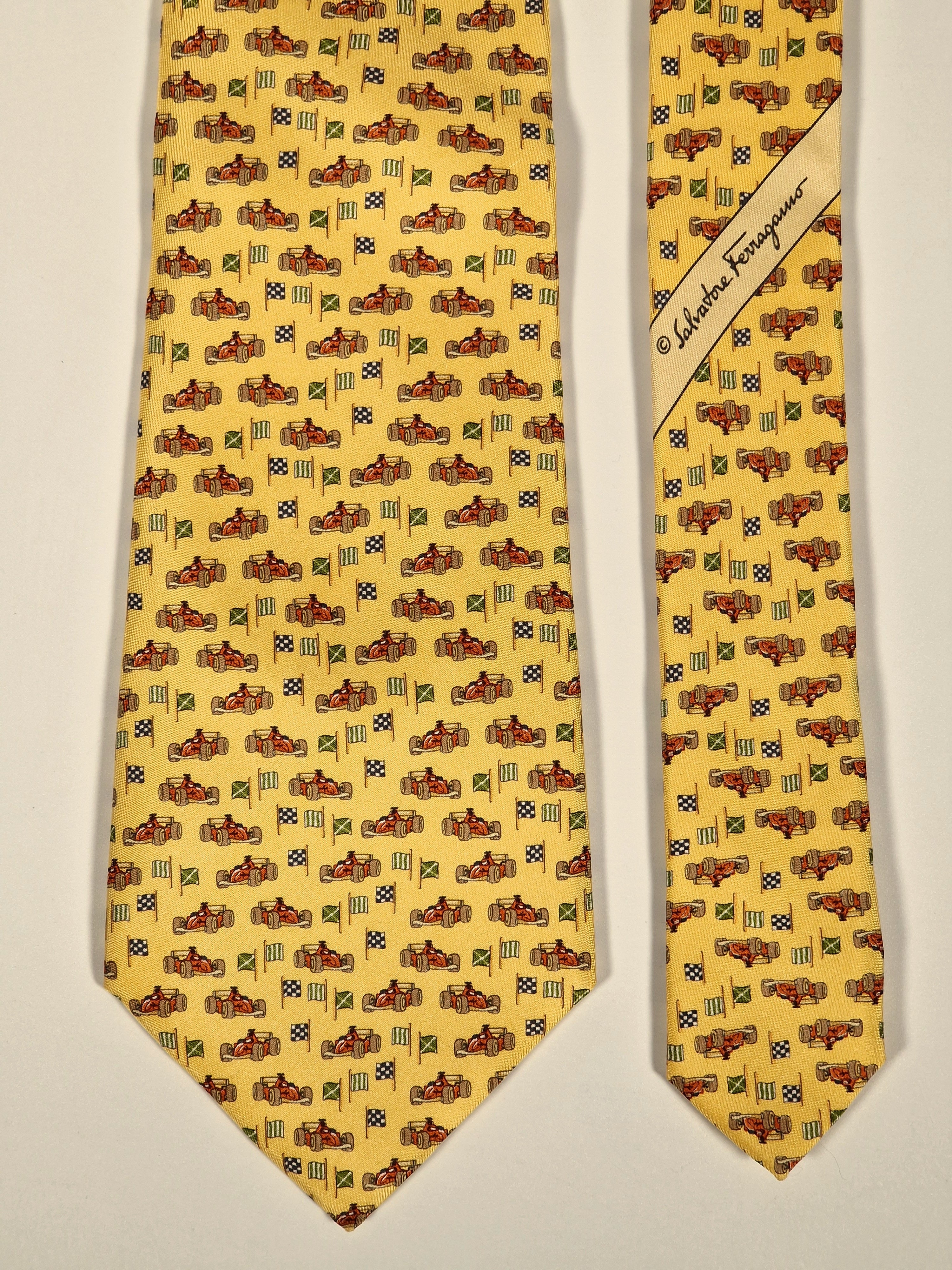 Salvatore Ferragamo tie "Formula cars"