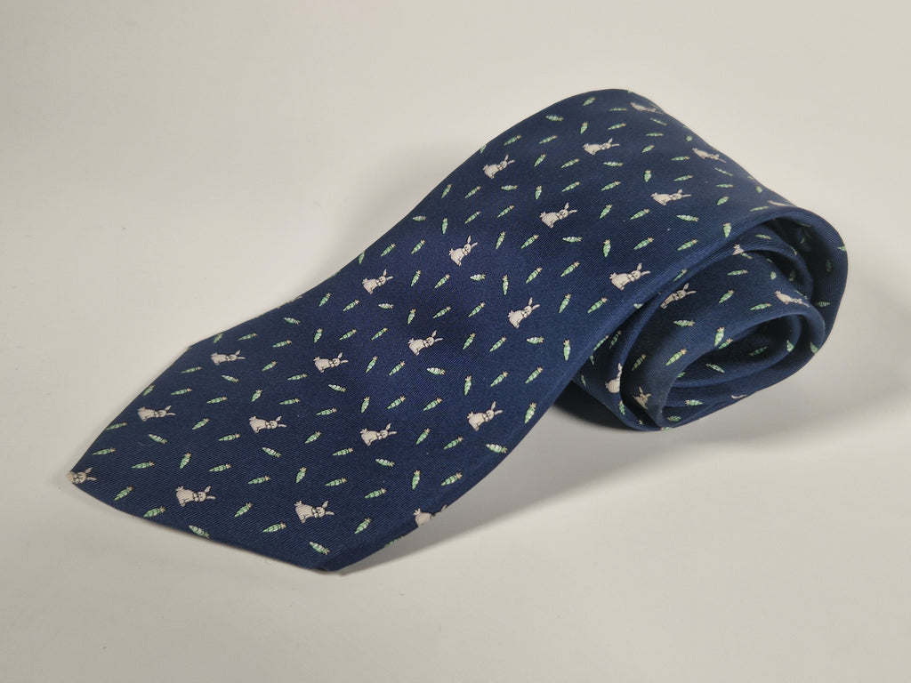 Salvatore Ferragamo tie with eastern bunnies