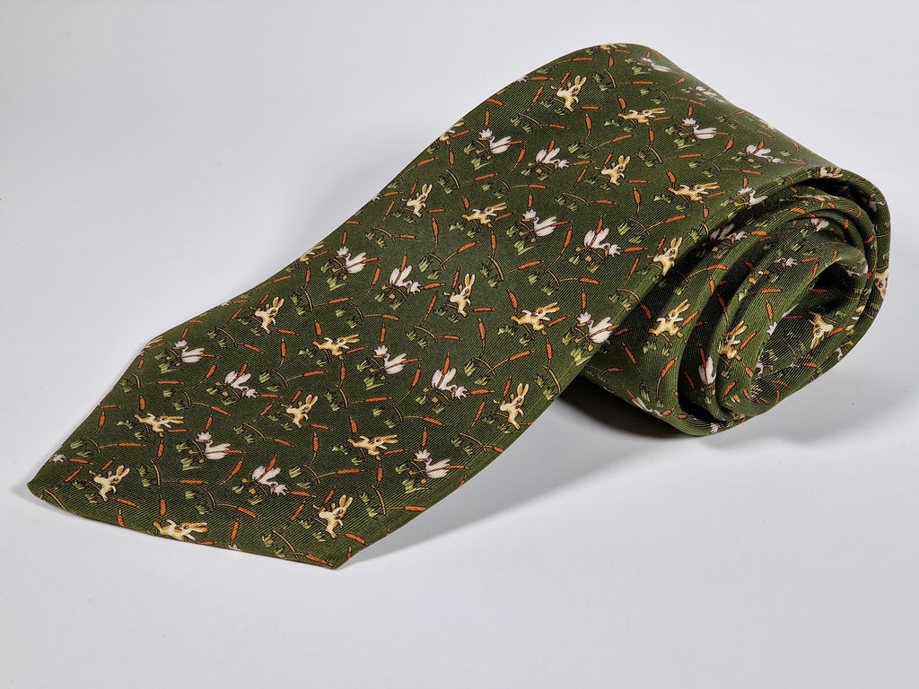 Salvatore Ferragamo tie with eastern bunnies