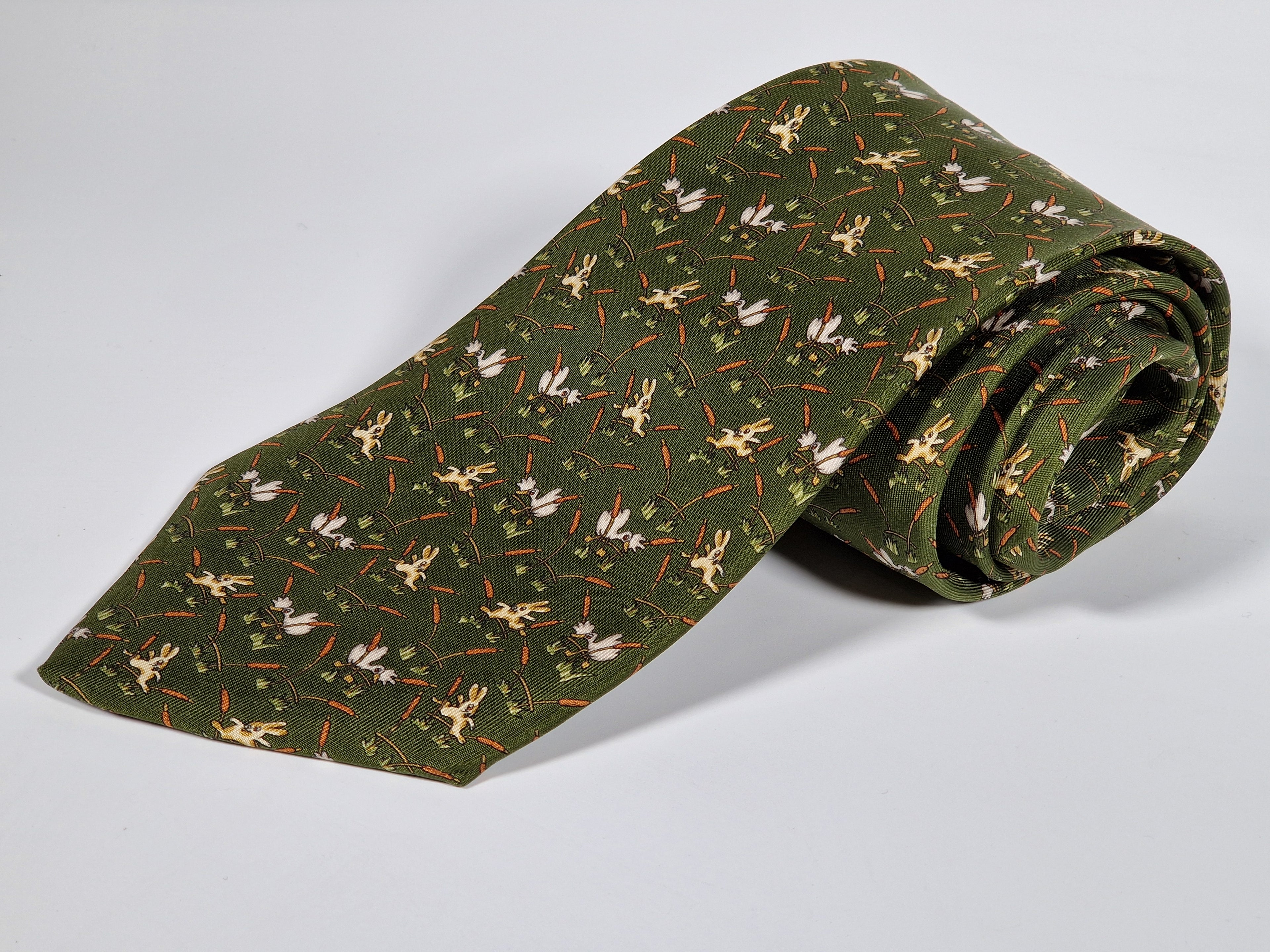 Salvatore Ferragamo tie with eastern bunnies
