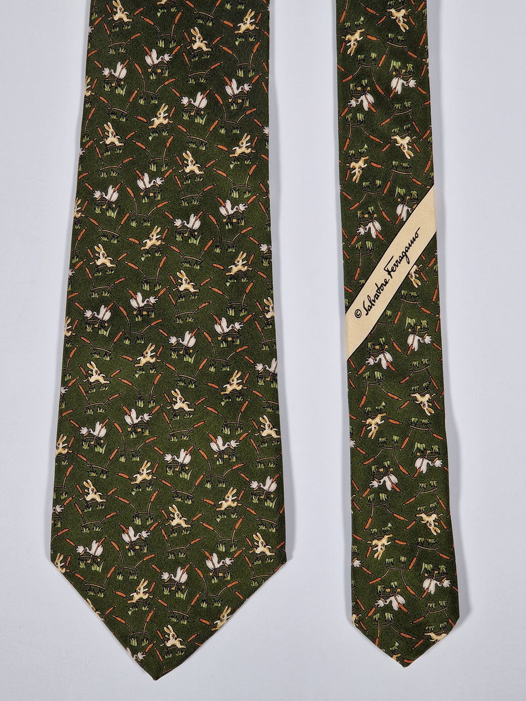 Salvatore Ferragamo tie with eastern bunnies