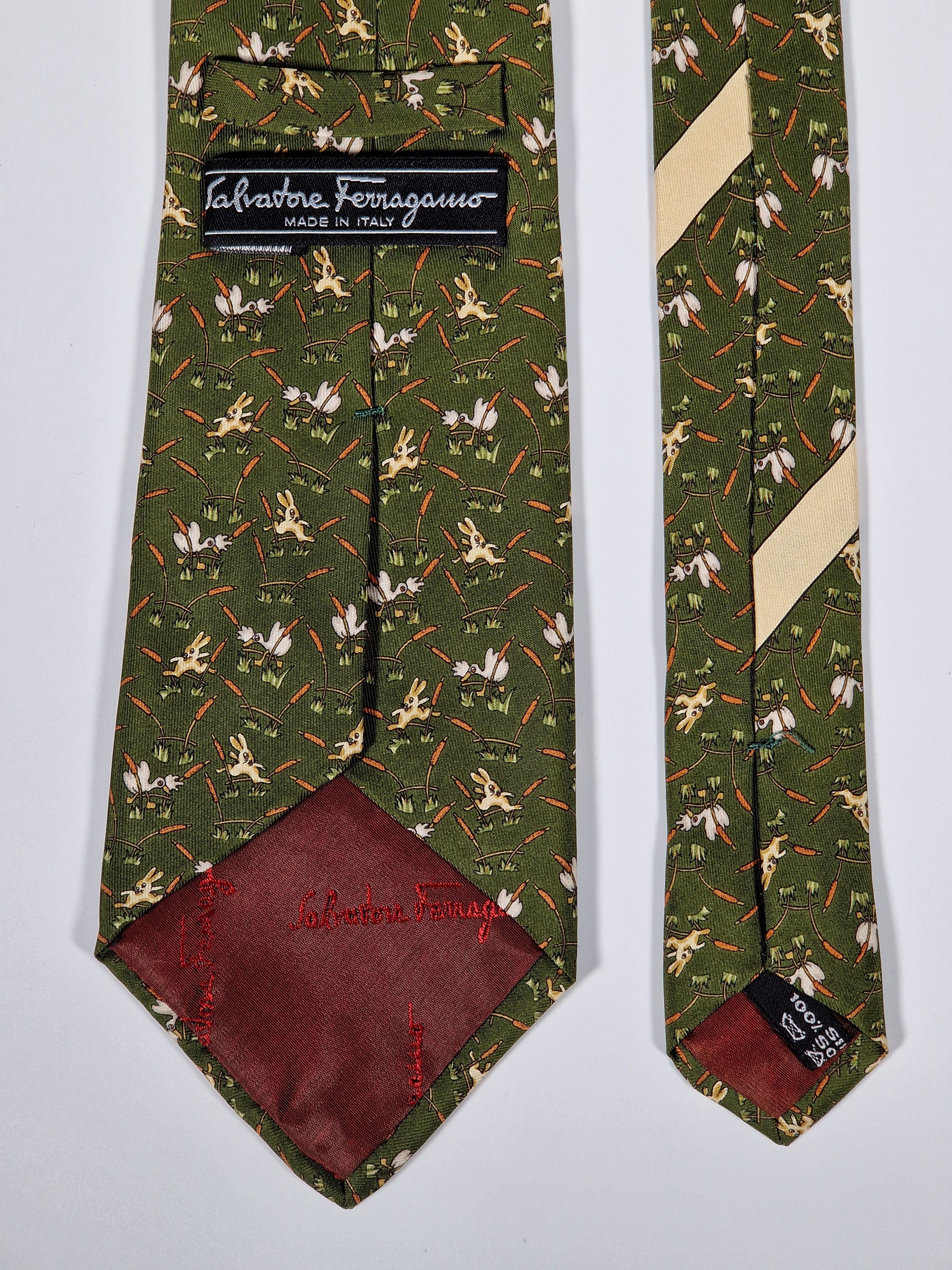 Salvatore Ferragamo tie with eastern bunnies