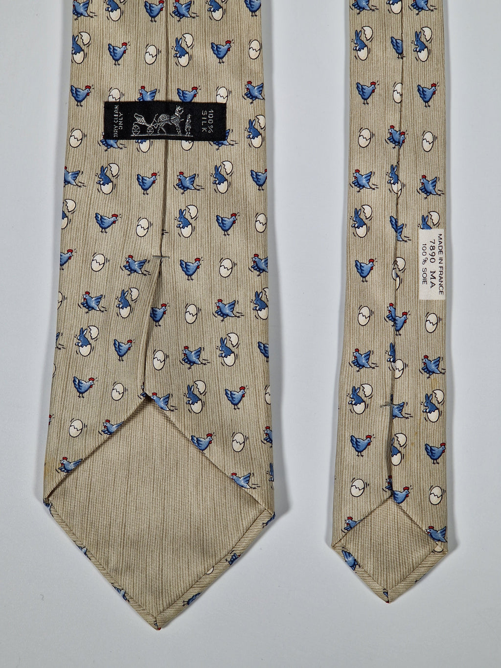 Hermès 7890 MA Tie with eastern bunnies and chickens.