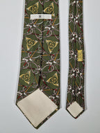 Hermés wide vintage silk tie green 596 SA