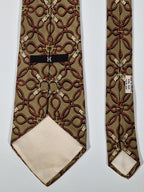 Hermés wide vintage silk tie gren ropes 496 HA