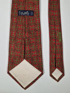 Hermés wide vintage silk tie H pattern red 550 IA