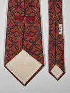 Hermés wide vintage silk tie red rope 496 HA