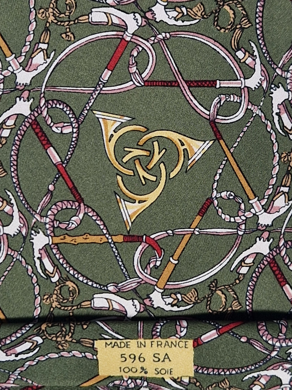 Hermés wide vintage silk tie green 596 SA