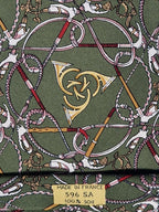 Hermés wide vintage silk tie green 596 SA