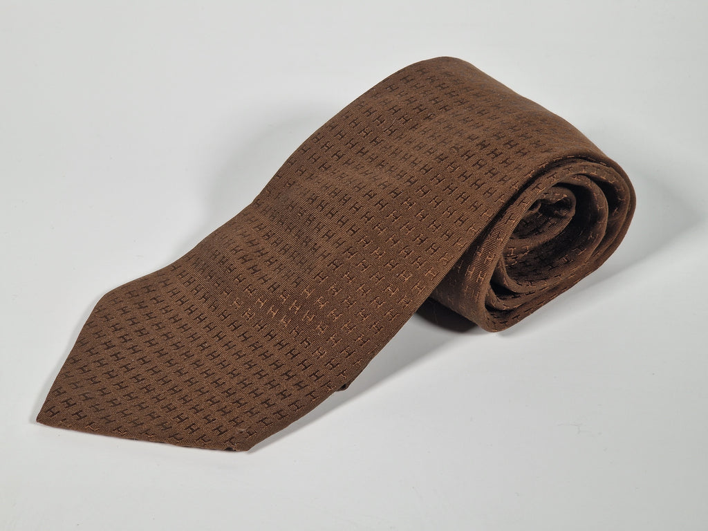Hermés Brown Faconnee H Tie