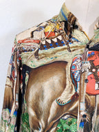 A rare Hermes shirt "Les Cheyennes" by Oliver Kermit