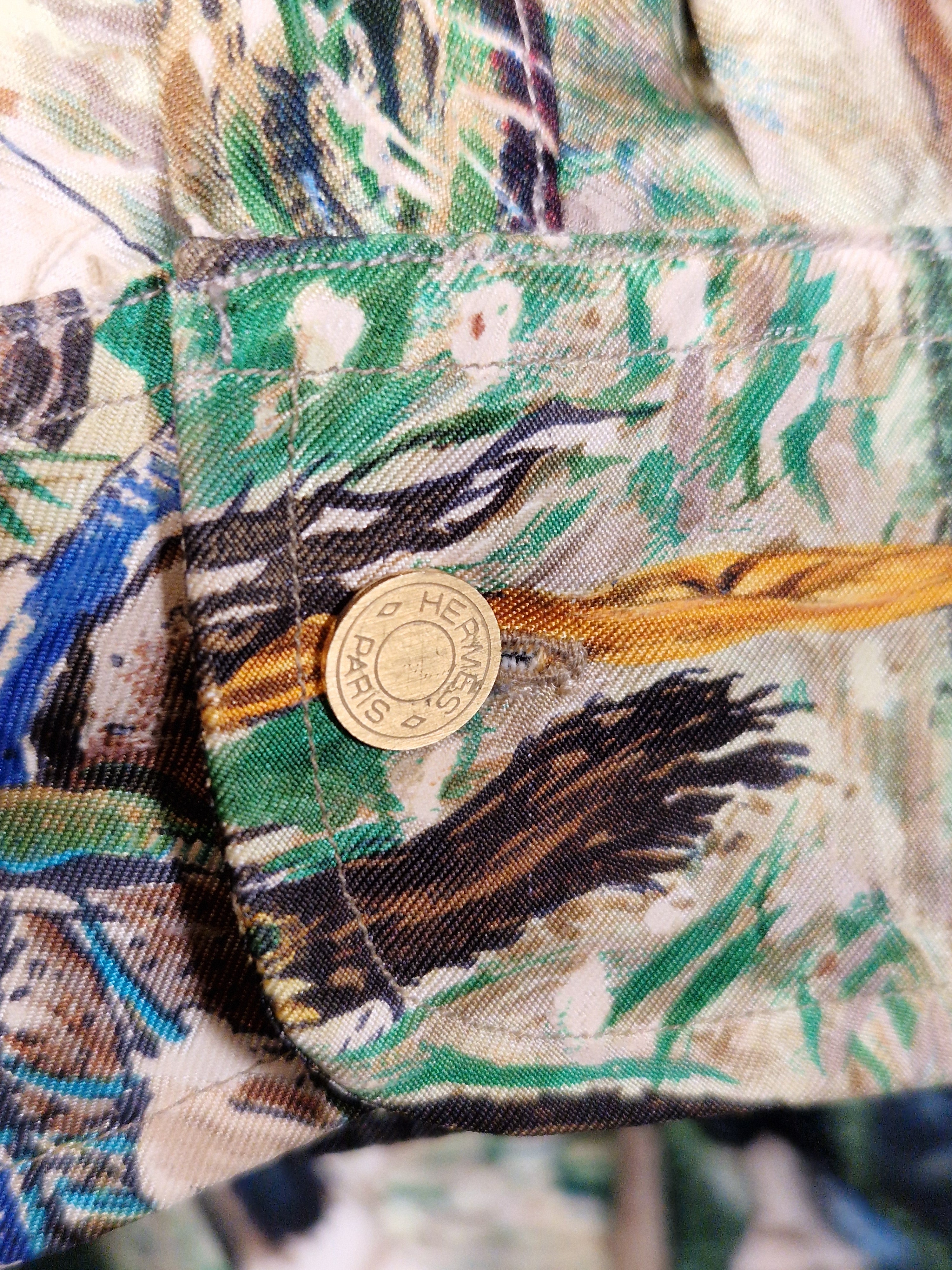 A rare Hermes shirt "Les Cheyennes" by Oliver Kermit
