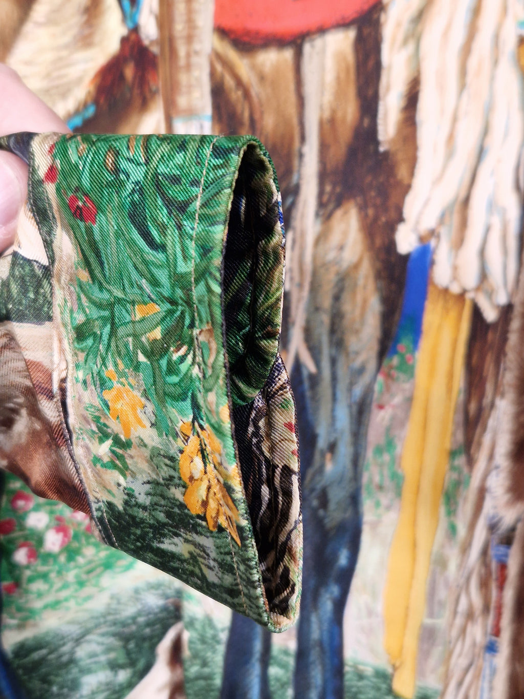 A rare Hermes shirt "Les Cheyennes" by Oliver Kermit