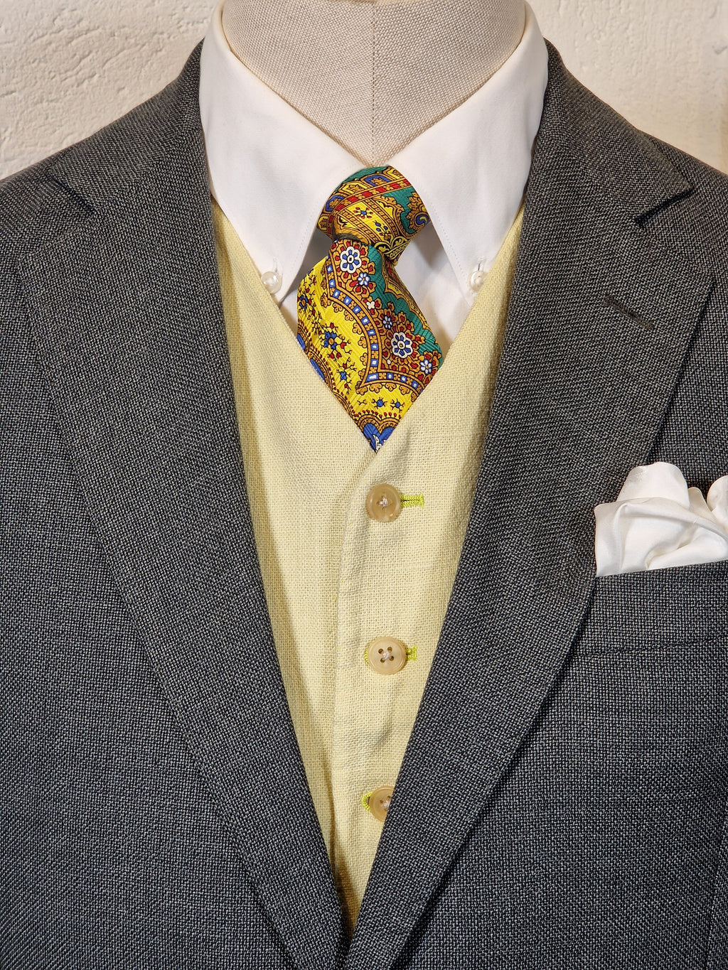 A Hermés vest with a linen front