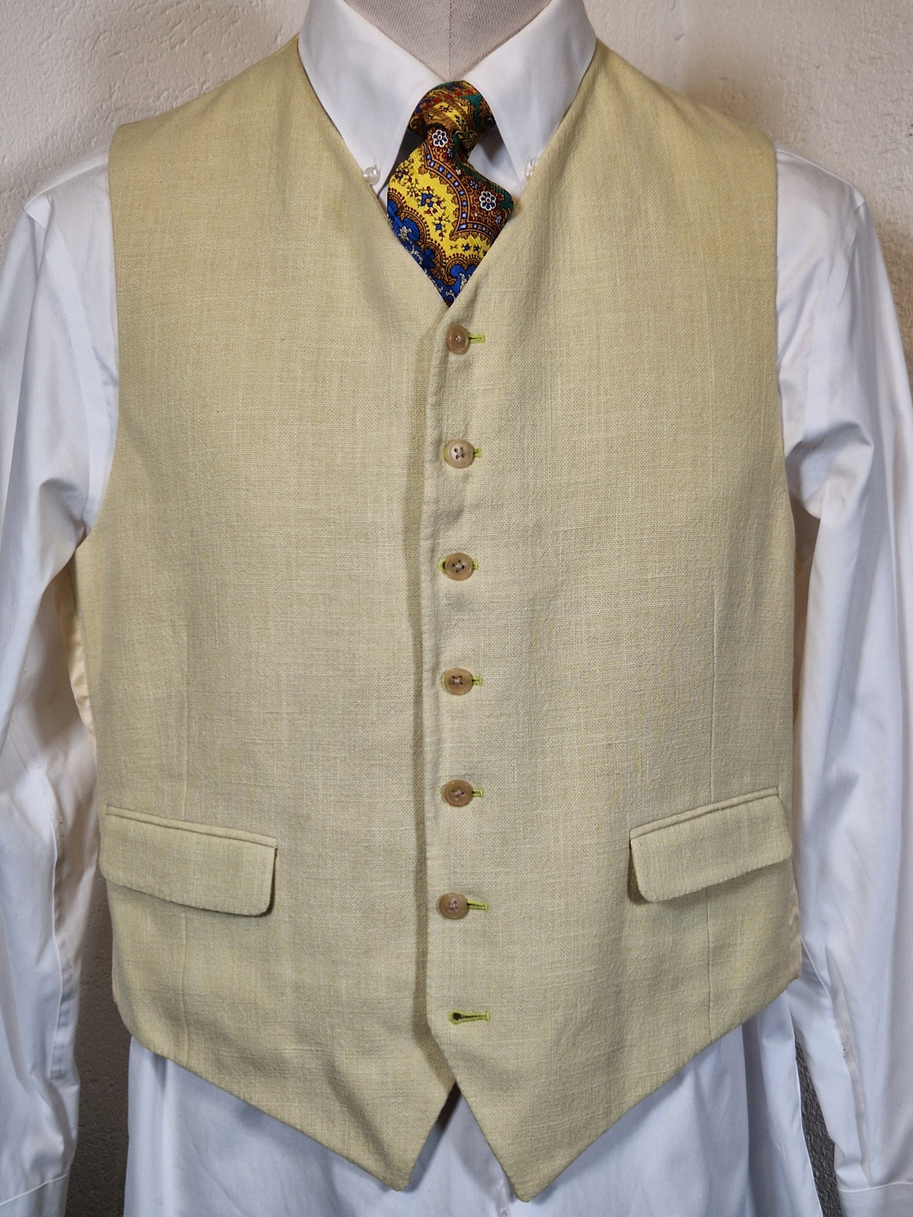 A Hermés vest with a linen front