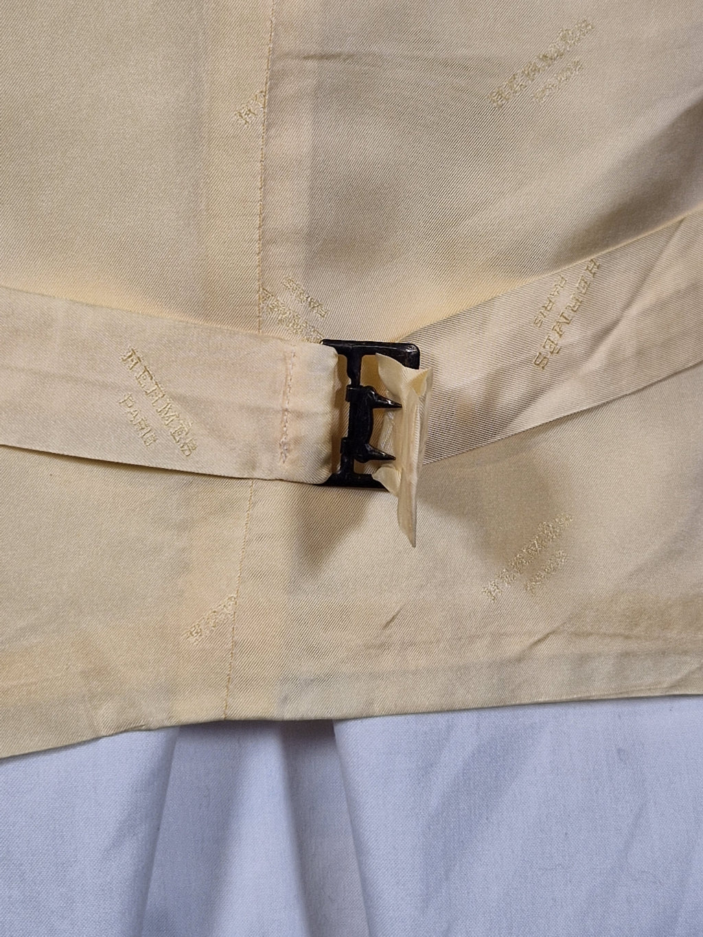 A Hermés vest with a linen front