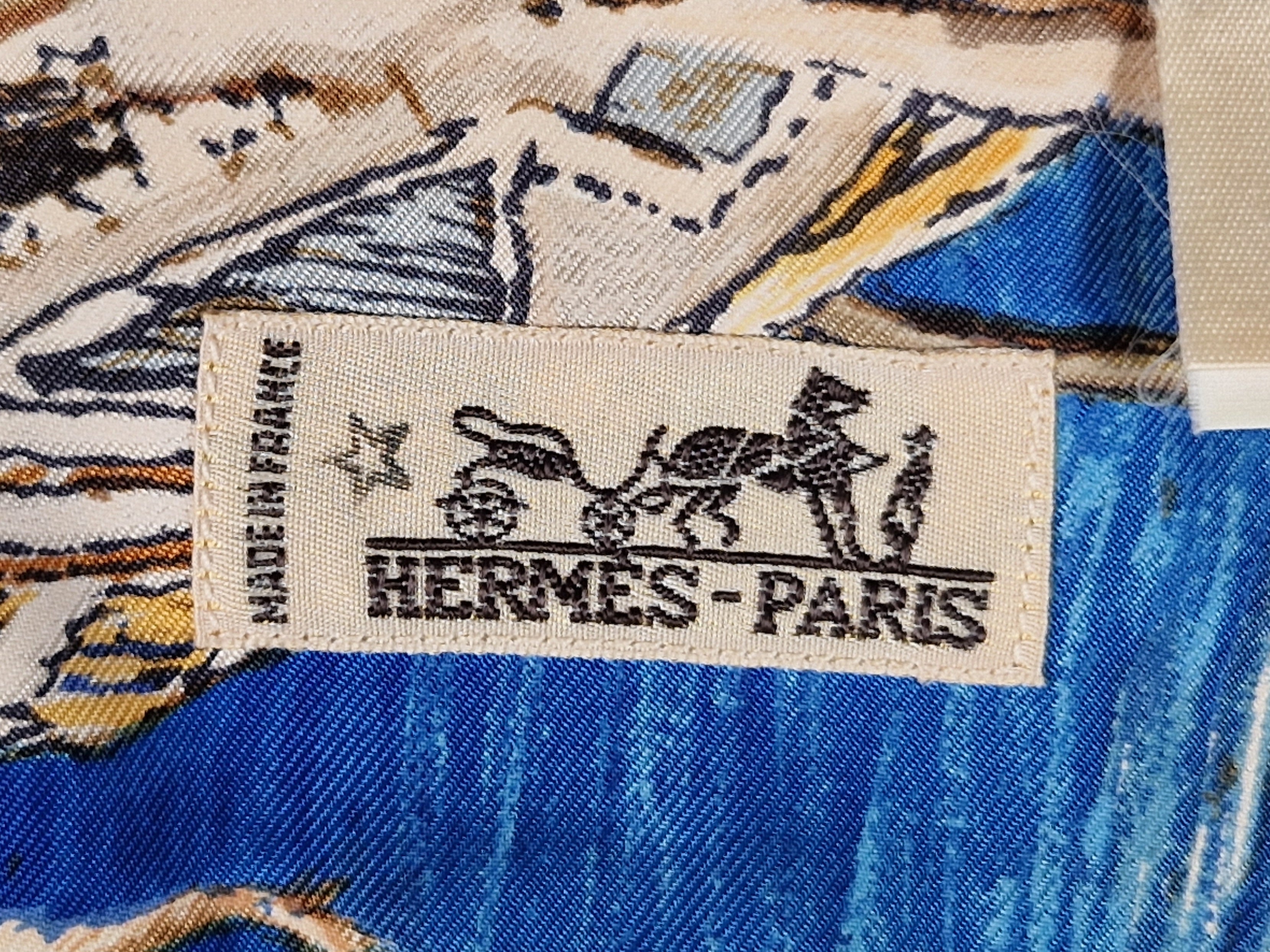 A rare Hermes shirt "Les Cheyennes" by Oliver Kermit