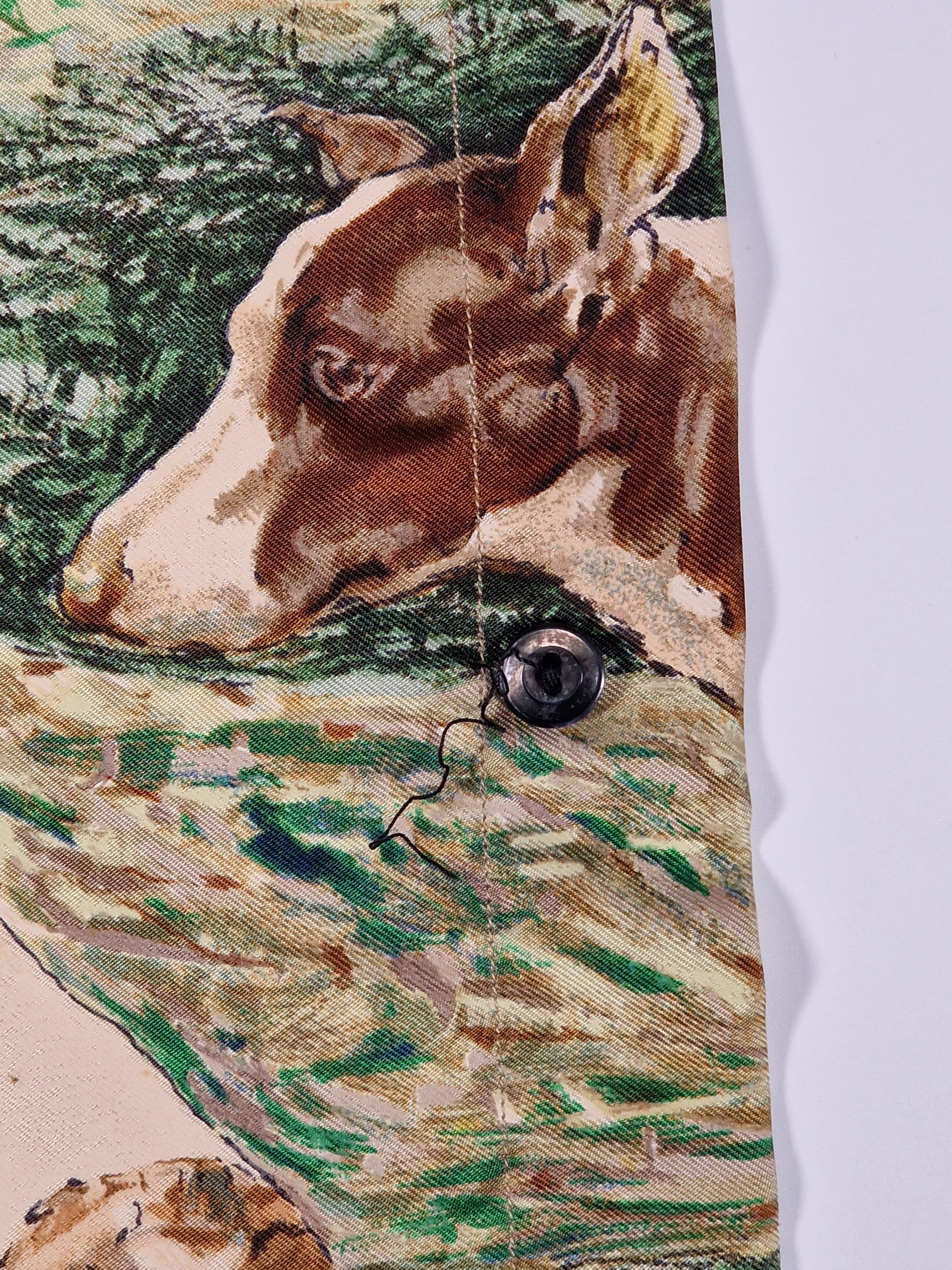 A rare Hermes shirt "Les Cheyennes" by Oliver Kermit