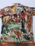 A rare Hermes shirt "Les Cheyennes" by Oliver Kermit