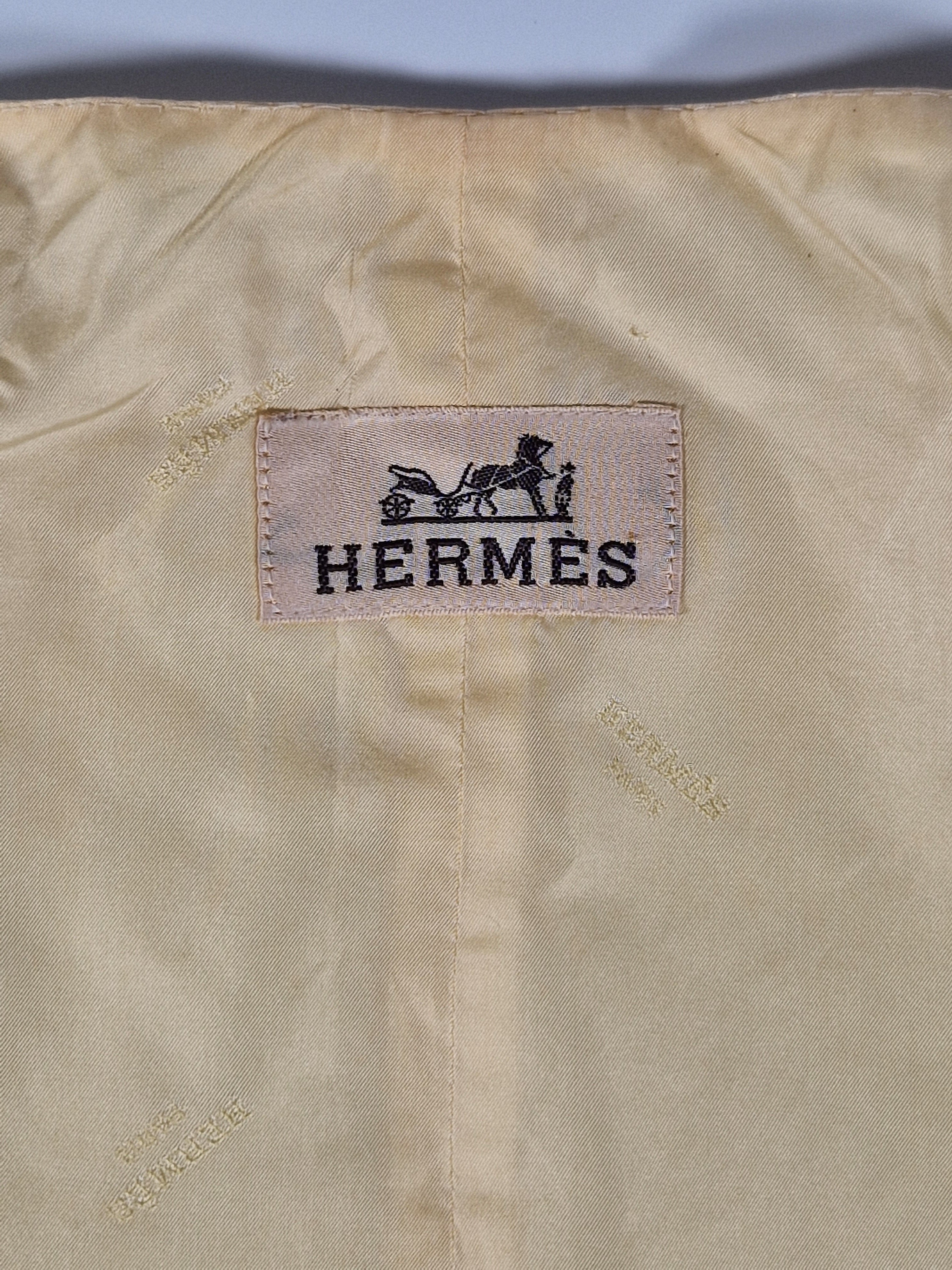 A Hermés vest with a linen front