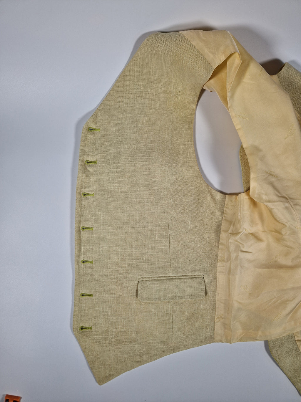 A Hermés vest with a linen front