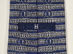 Hermés wide vintage silk tie chain pattern blue 331 EA