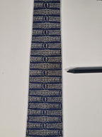 Hermés wide vintage silk tie chain pattern blue 331 EA