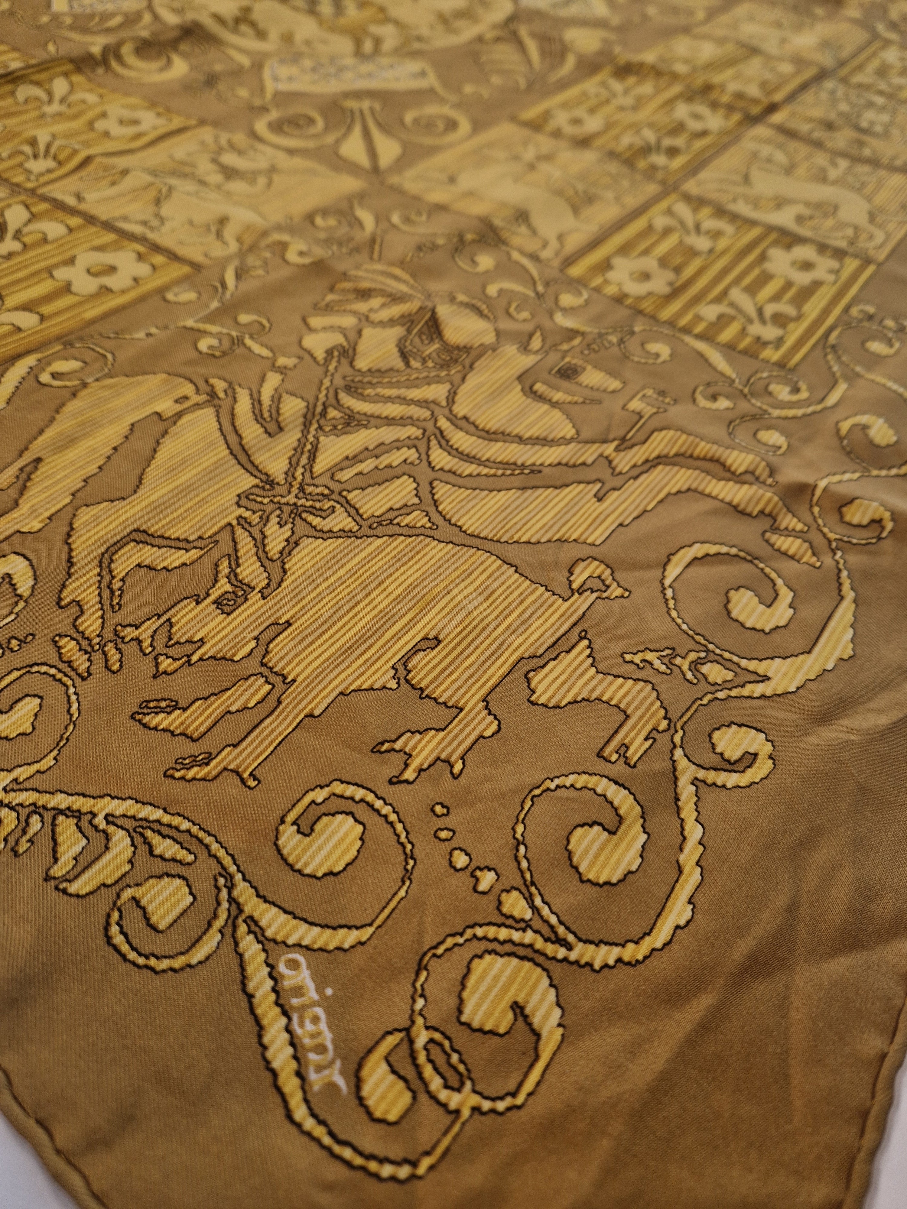 Vintage Hermés Scarf "Hourvari", by Henri d’Origny