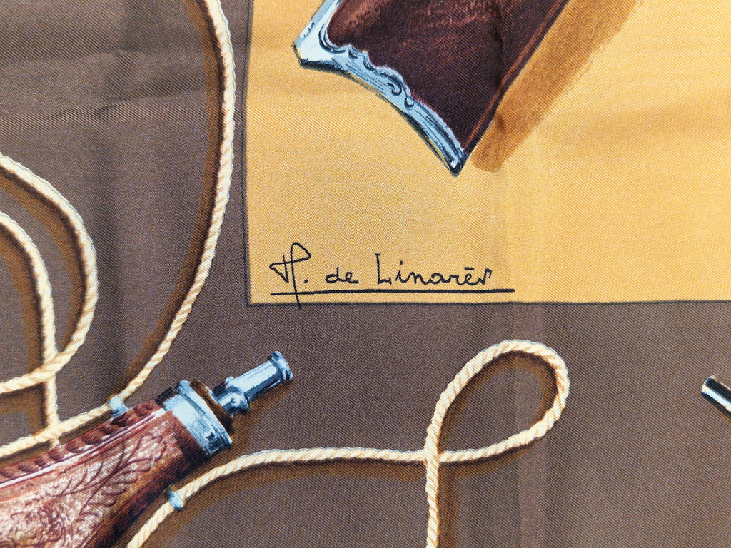 Vintage Hermés Scarf "Les fusils", by Henri de Linarès
