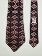 Hermés vintage silk tie black geometric pattern 594 SA