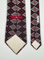 Hermés vintage silk tie black geometric pattern 594 SA