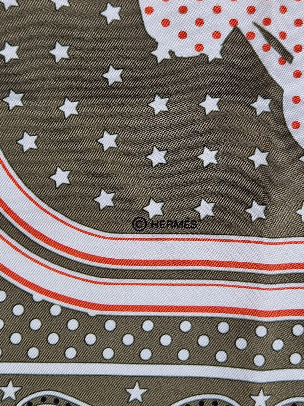 Hermès bandana 55 "Brides de gala a pois"