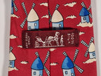 Hermés silk tie red windmills 7489 IA