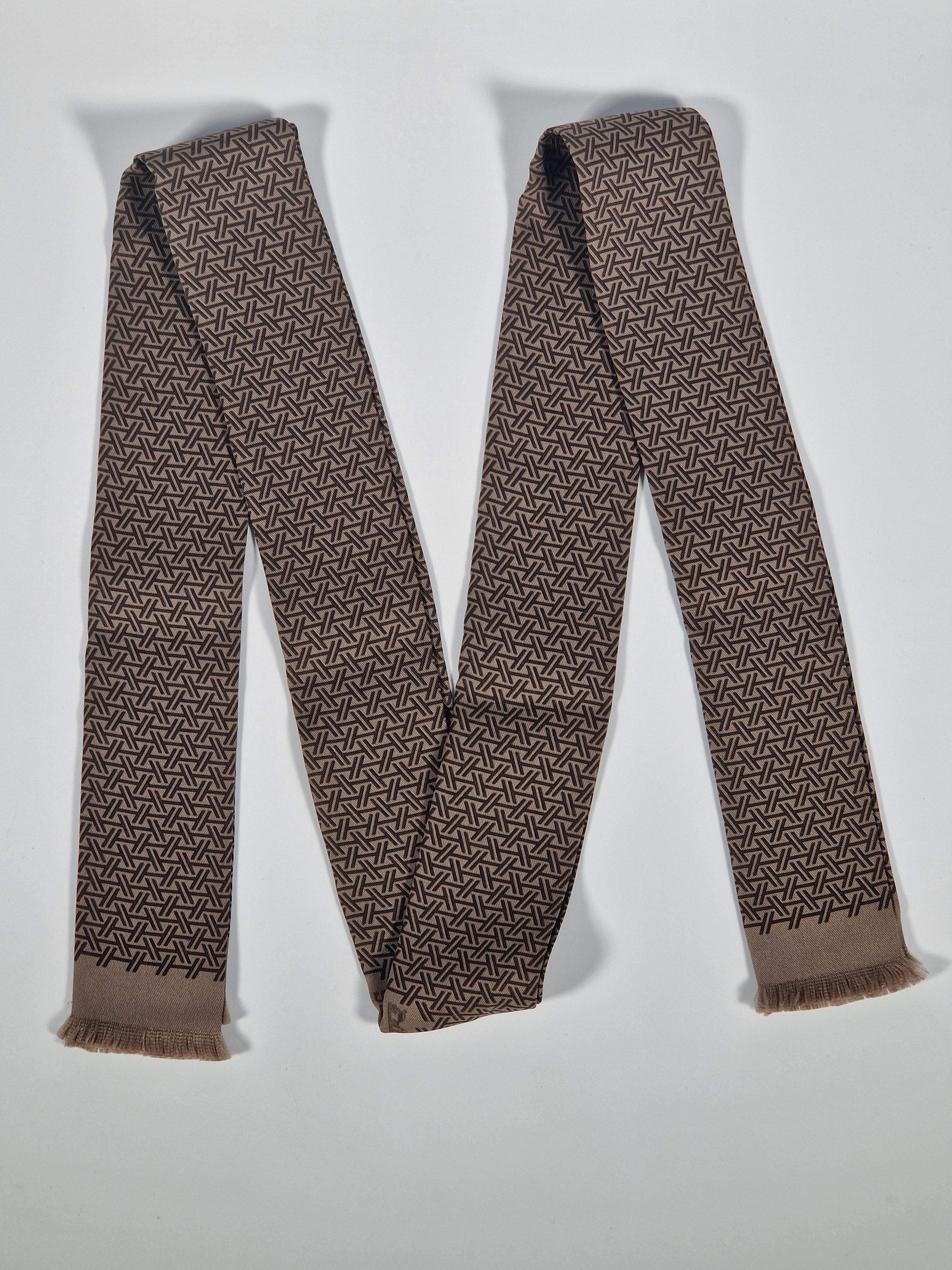 Hermès Silk Scarf Ties brown