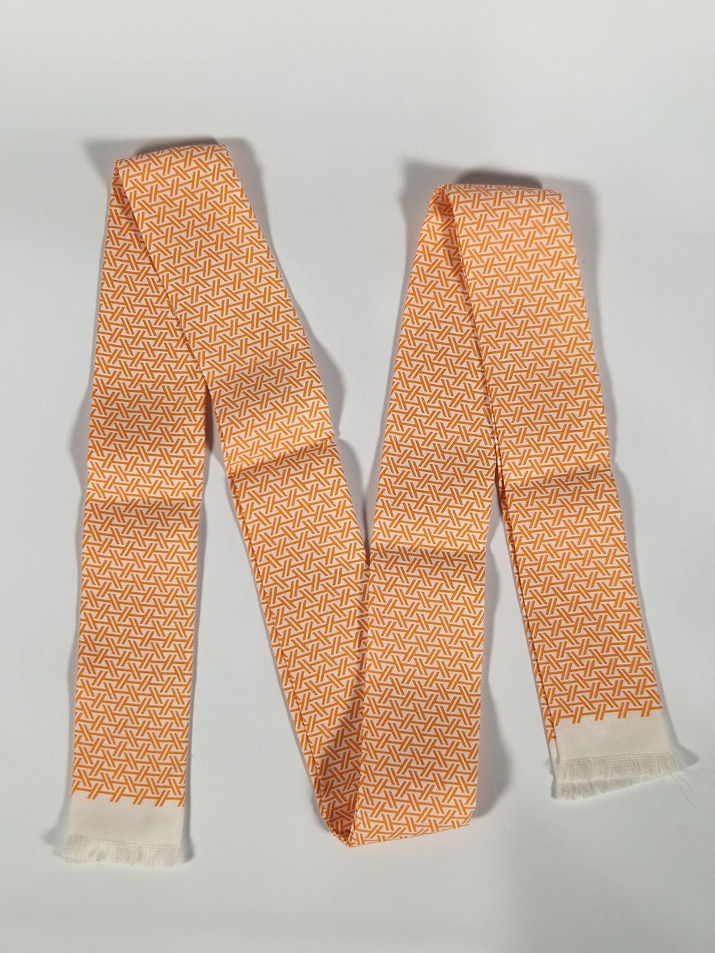 Hermès Silk Scarf Ties Orange/white