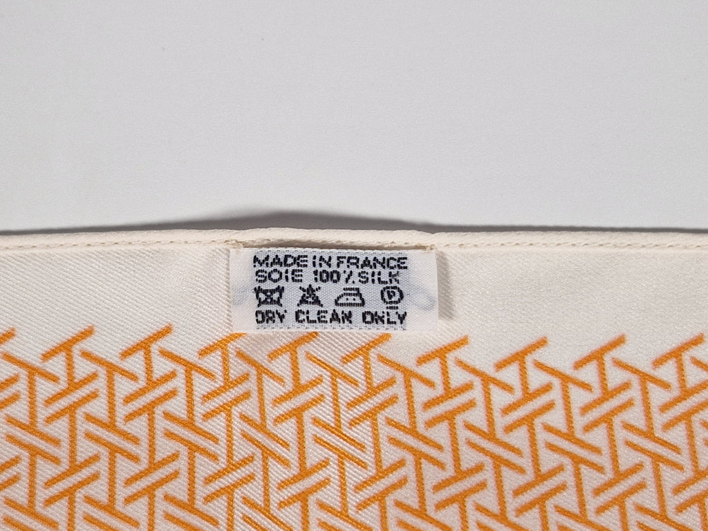 Hermès Silk Scarf Ties Orange/white