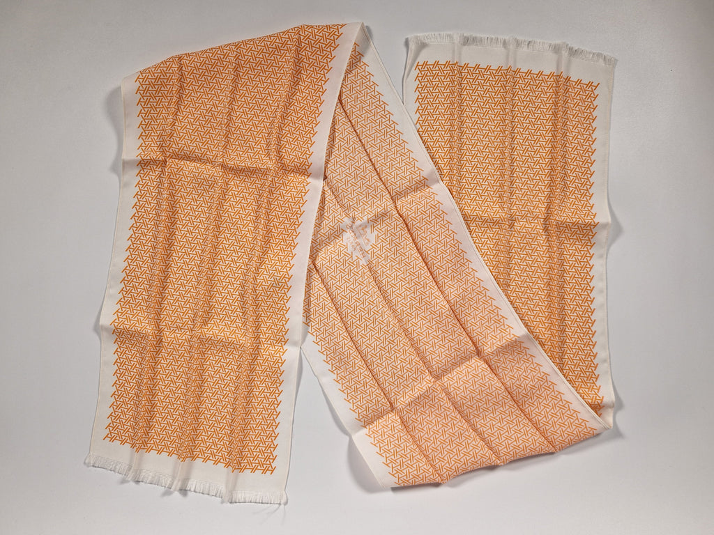 Hermès Silk Scarf Ties Orange/white