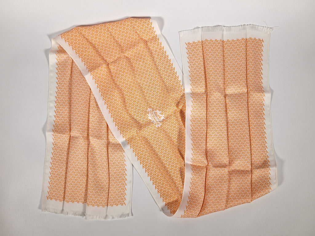 Hermès Silk Scarf Ties Orange/white