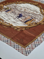 Vintage Burberrys cotton handkerchief.  "Golf in the old times"
