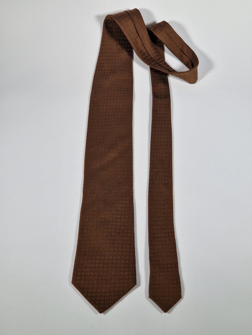 Hermés Brown Faconnee H Tie
