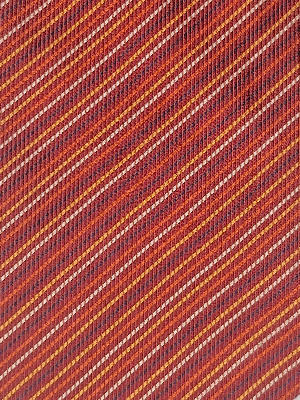 Vintage Hermès jaquard silk tie orange striped Hermès No Code tie red