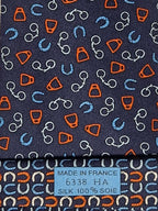 Hermès silk tie blue equestrian pattern Hermès 6338 HA tie blue