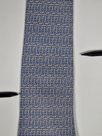Hermès silk tie blue geometric pattern 5081 PA