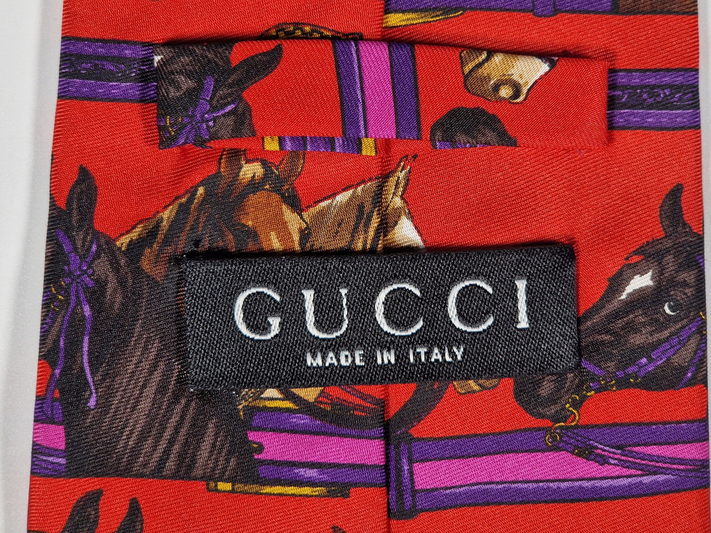 Gucci tie with Horse pattern