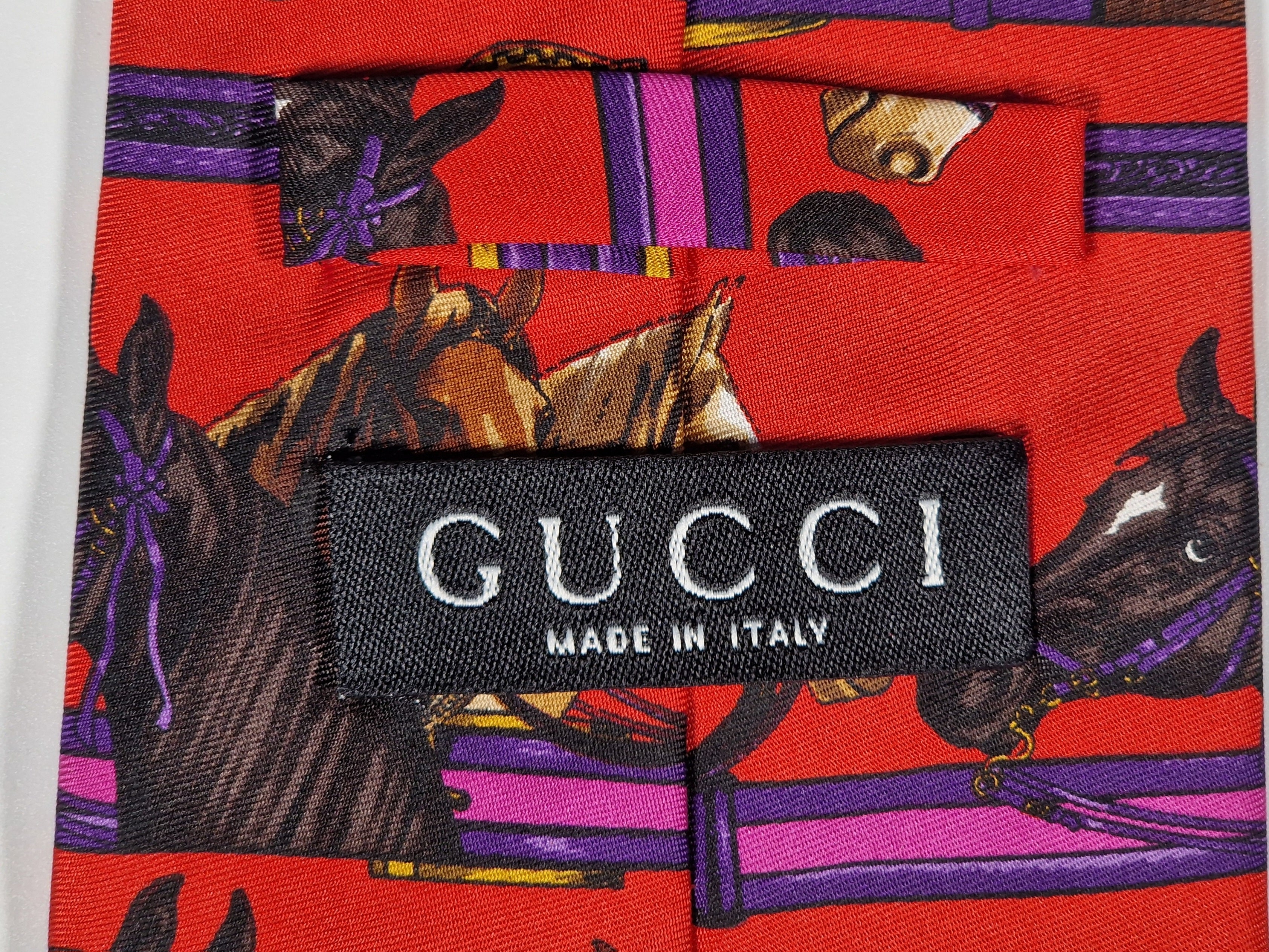 Gucci tie with Horse pattern